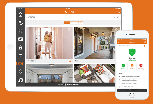 Home video monitoring camera system with live view on a smartphone